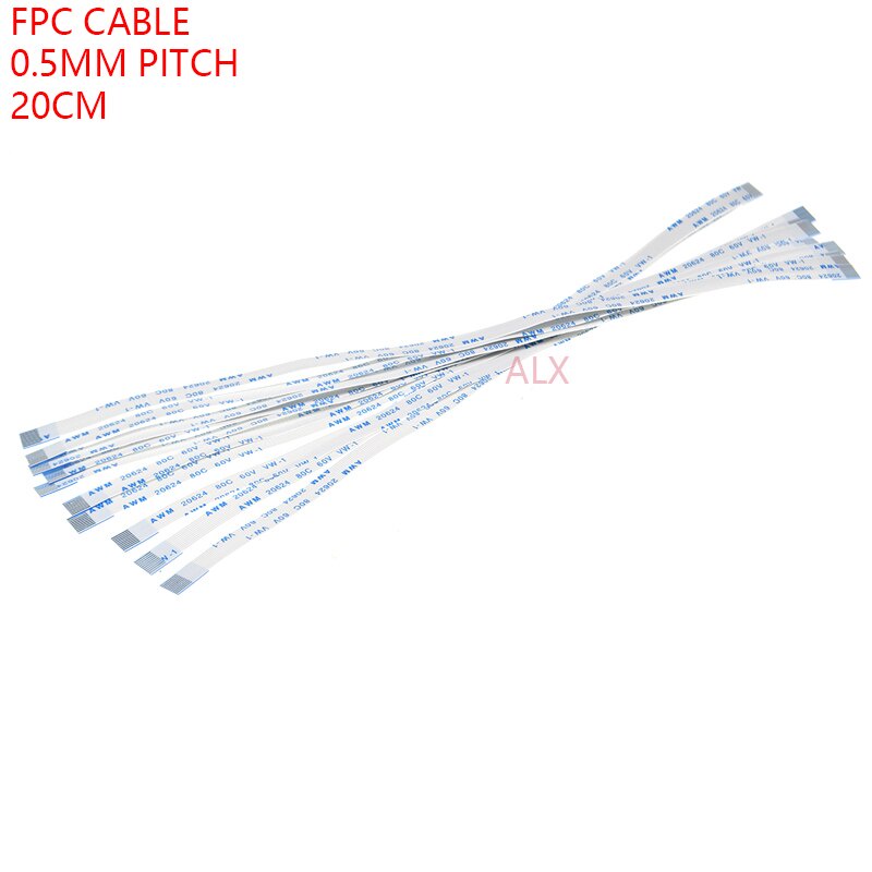 10PCS FPC Ribbon Flexible Flat CABLE PITCH 0.5MM 200MM A-Type 4P 6P 8P 10P 12P 16P 20P 30P 40P FFC WIRE 6/10/12/16/20/30/40 pin. 