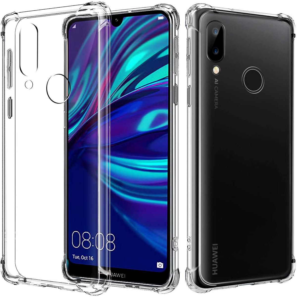 MaiJin Custodia per Huawei Y7 2019 / Y7 PRO 2019 (6,26 Pollici) Morbido TPU Cover Cristallo di Rocca Trasparente Anti Scivolo Protezione Posteriore Cover