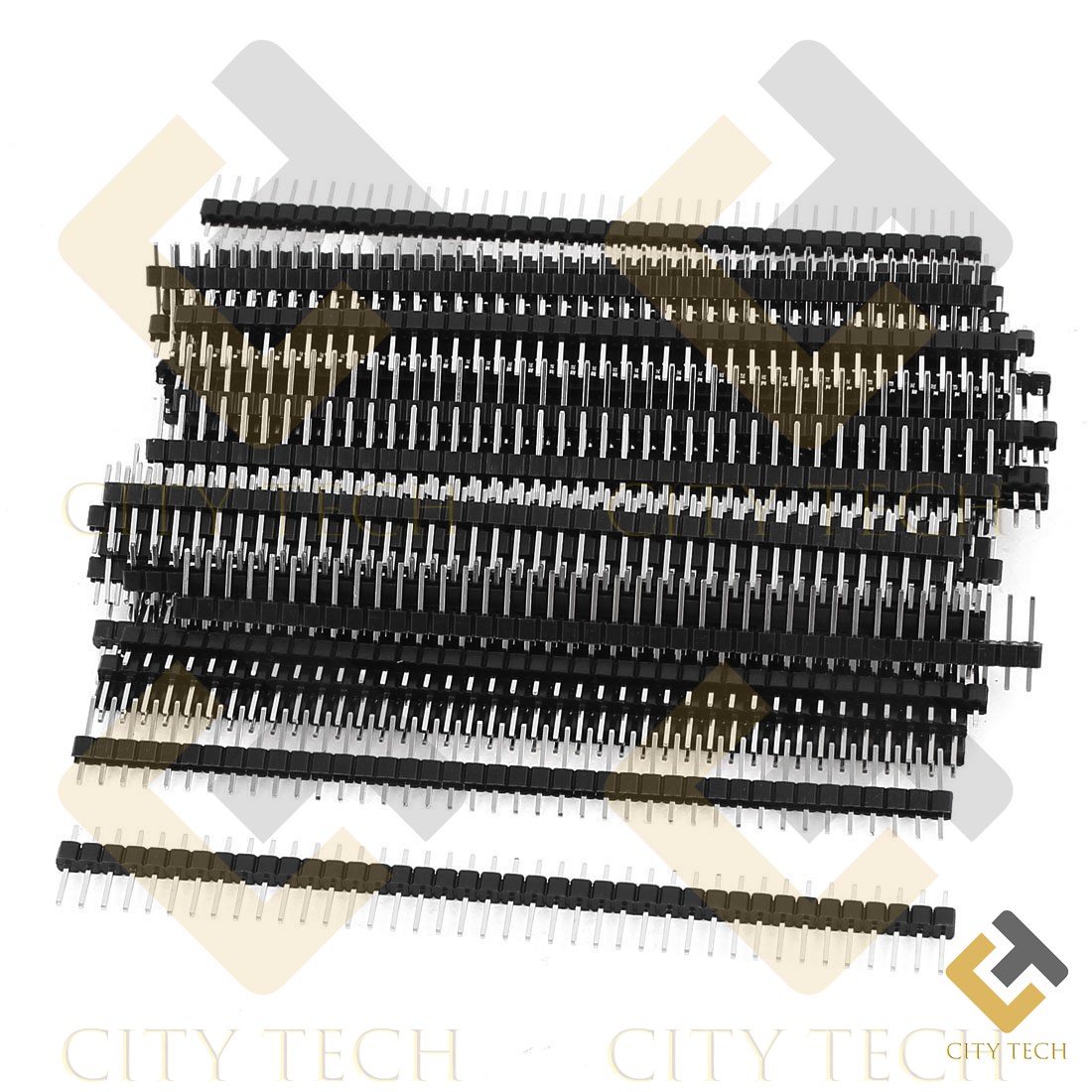 2Pcs- MALE 40×1 ROW Male Header Pin 40×1 Straight Pins Single Row 2.54mm Pitch Pin Male Header Connector Cables Strip For Breadboard Friendly. 