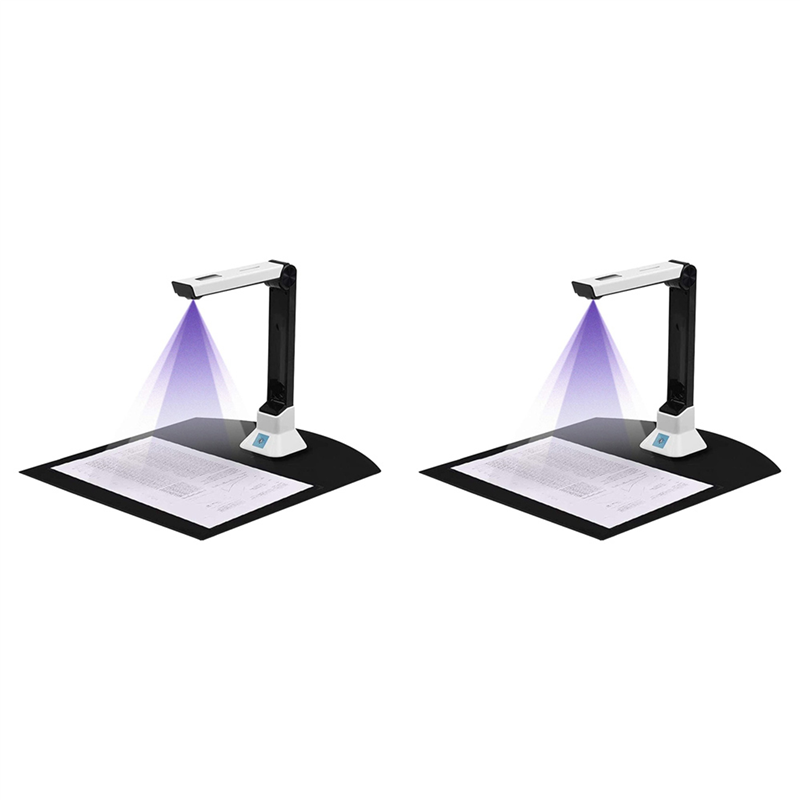 2X Document Camera for Teachers, Portable USB Document Camera Scanner with Stand 8MP HD A4 Format Doc Cam Photo Scanner