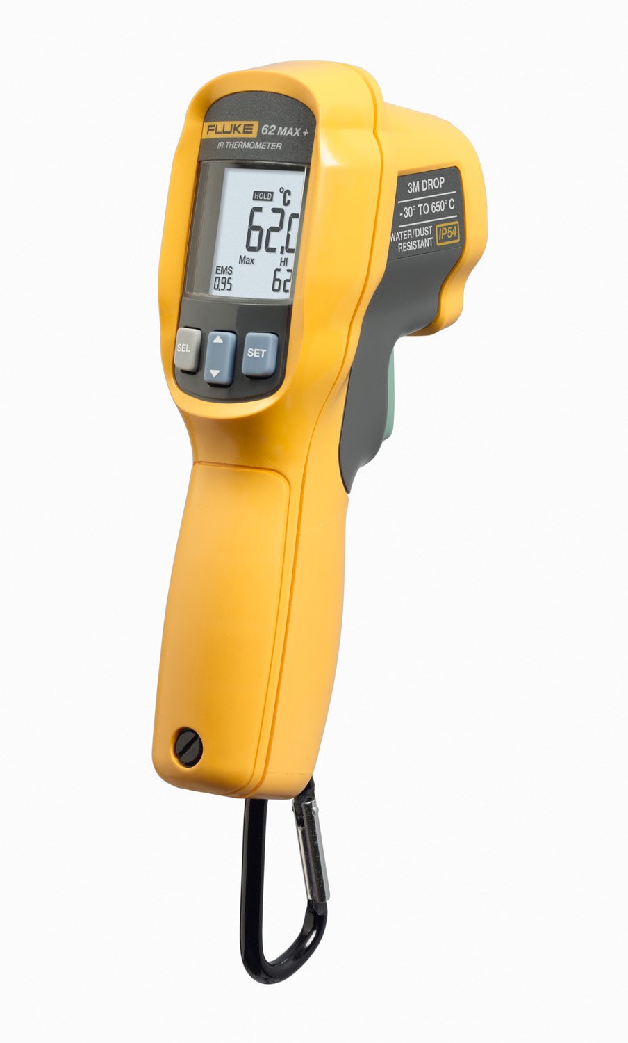 Fluke 62 MAX+ Handheld Infrared Thermometer (Not for human temp.) 30°C to 650°C (-22°F to 1202°F) - Kings Trading. 