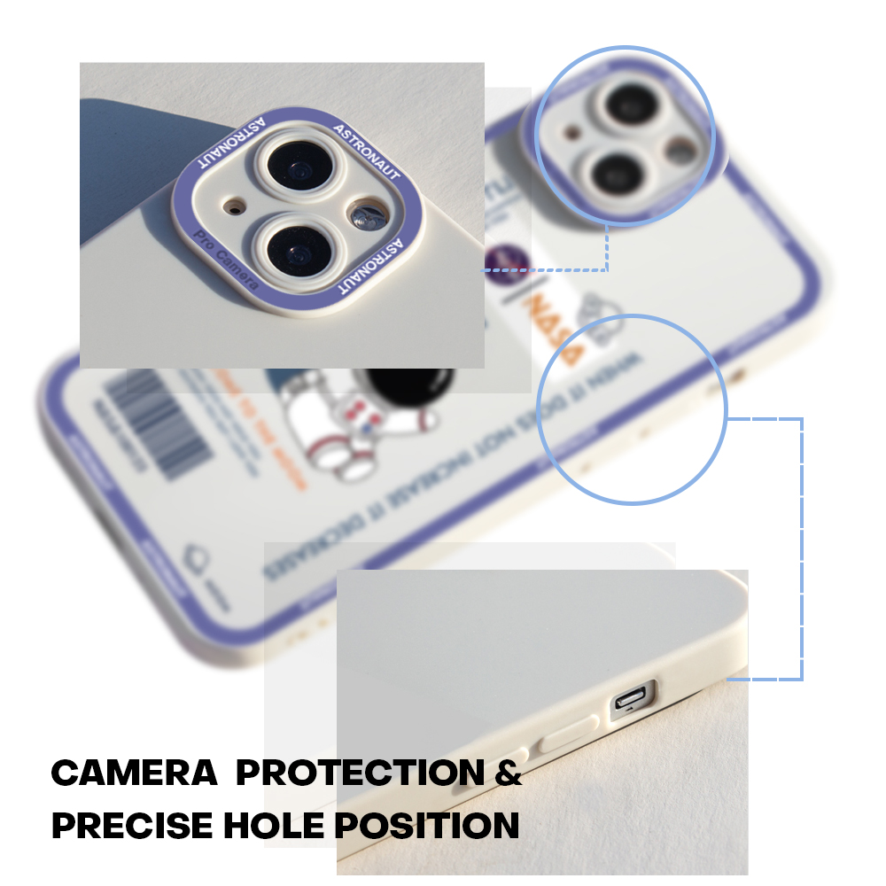 Hontinga for Infinix Hot 11S Back Cover Space Astronaut Case Camera Protection Soft Silicone TPU Phone Cases. 