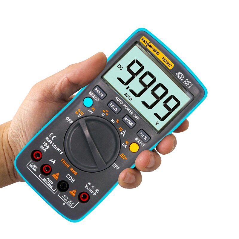 RM303 True-RMS 19999 Counts Digital Multimeter NCV Frequency 200M Resistance Auto Power off DC Voltage  Ammeter Current Ohm. 