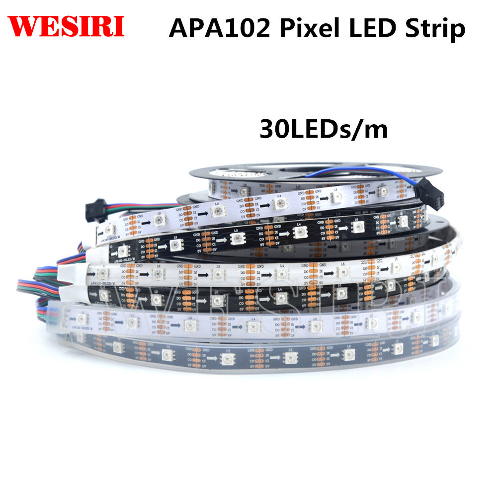 1m/5m APA102 SK9822 Smart LED Pixel Strip 30/60/72/96/144 LEDs/Pixels/m IP30/IP65/IP67 DC5V APA102C 5050 RGB LED Strip Light. 