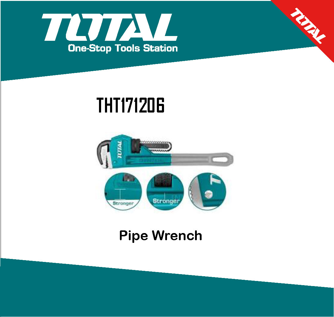 Pipe wrench 12" INDUSTRIAL TOTAL-THT171206. 