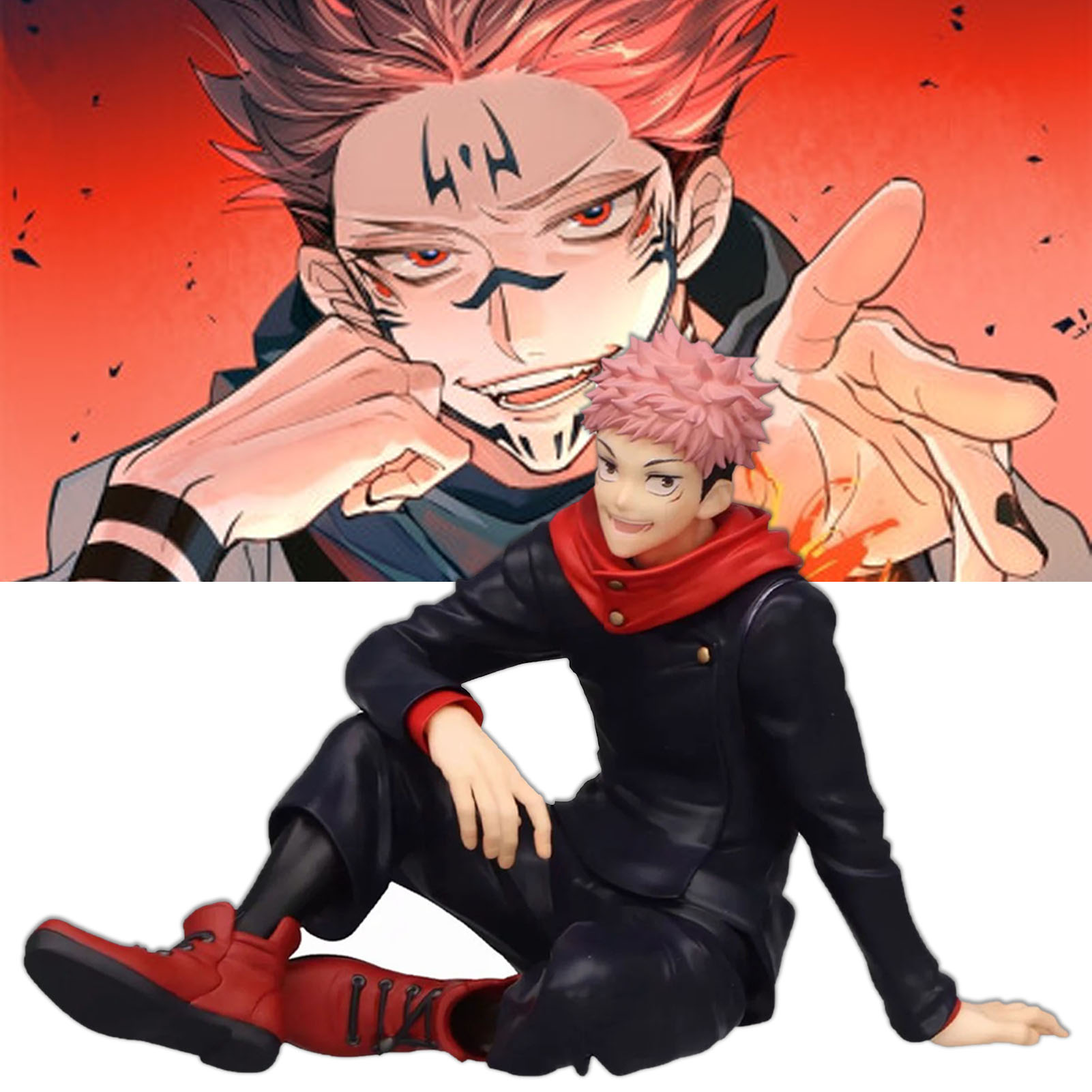 【Yurui】Three-dimensional Model Base Cartoon Jujutsu Kaisen Sitting Posture Satoru Itadori Yuji Model for. 