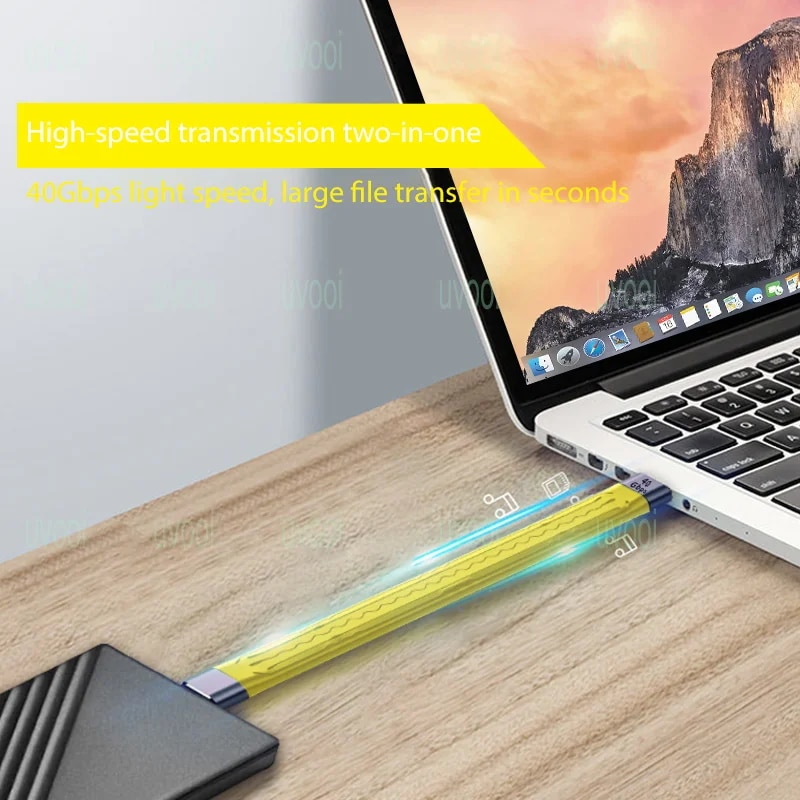 USB 4 Thunder-bolt 3 Data Cable USB C to Type C PD 100W 5A Fast Charging Cable 4K@60Hz 40Gbps Data Wire for Laptop Cell Phone. 