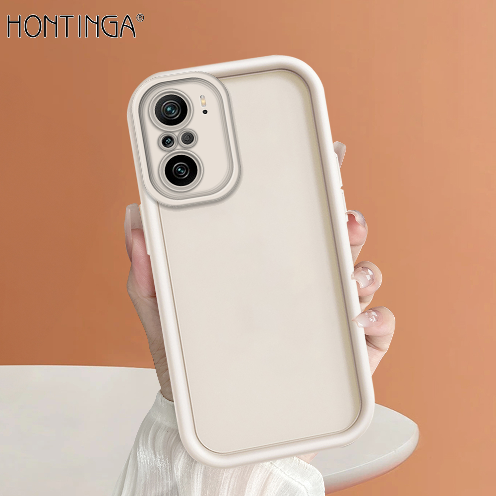 Hontinga for Redmi K40 Pro Xiaomi Poco F3 MI 11x Back Cover Luxury Ladder Soft Camera Protection Rubber Phone Case