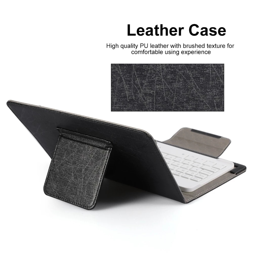 Universal Wireless Bluetooth Keyboard with Leather Case Stand Cover for iPad 7 8 Inch 9 10 Inch Tablet for iOS Android Windows. 