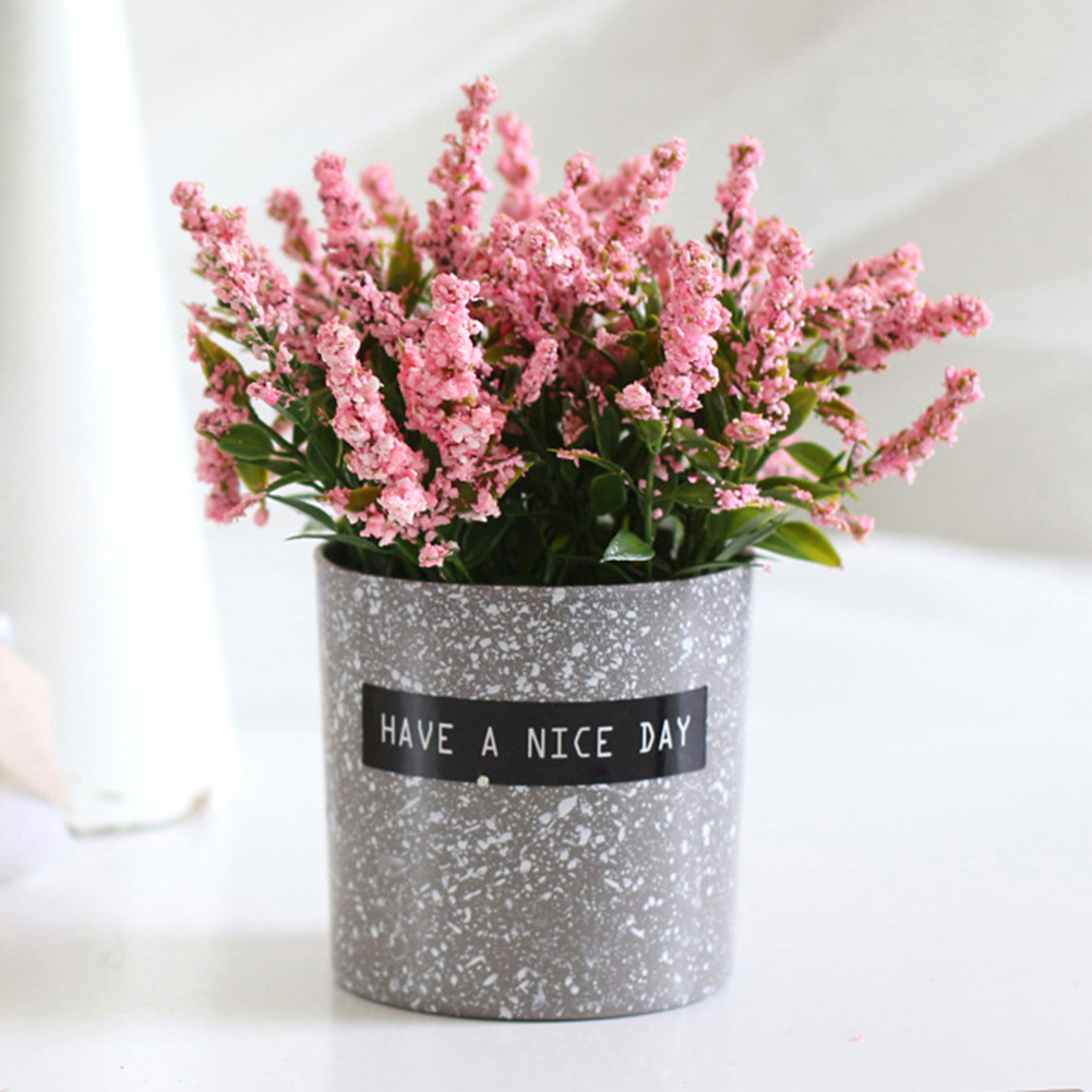 Potted Simulation Artificial Lavender Flower Pot Balcony Office Desktop Bonsai. 