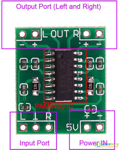 PAM8403 PAM-8403 8403 2.5V To 5V 2 Channel Mini Class D 3W+3W Stereo Audio Amplifiers Board 3W Module 2.5-5V USB Power Dual Channels 2x3W Digital Power Audio Amplifier. 
