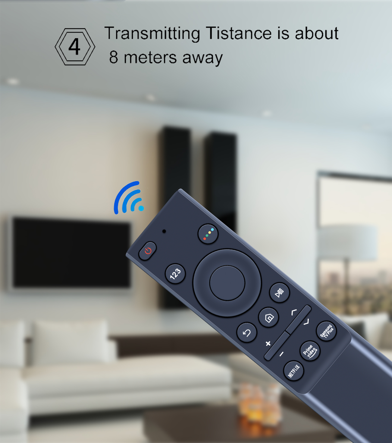 Universal Remote Control for Samsung Smart TV Compatible with Infrared and Bluetooth 433 MHz Air Mouse (no Voice Function). 