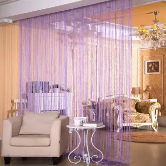 Goglor Flat Silver Silk Curtain String Curtain Pane Split