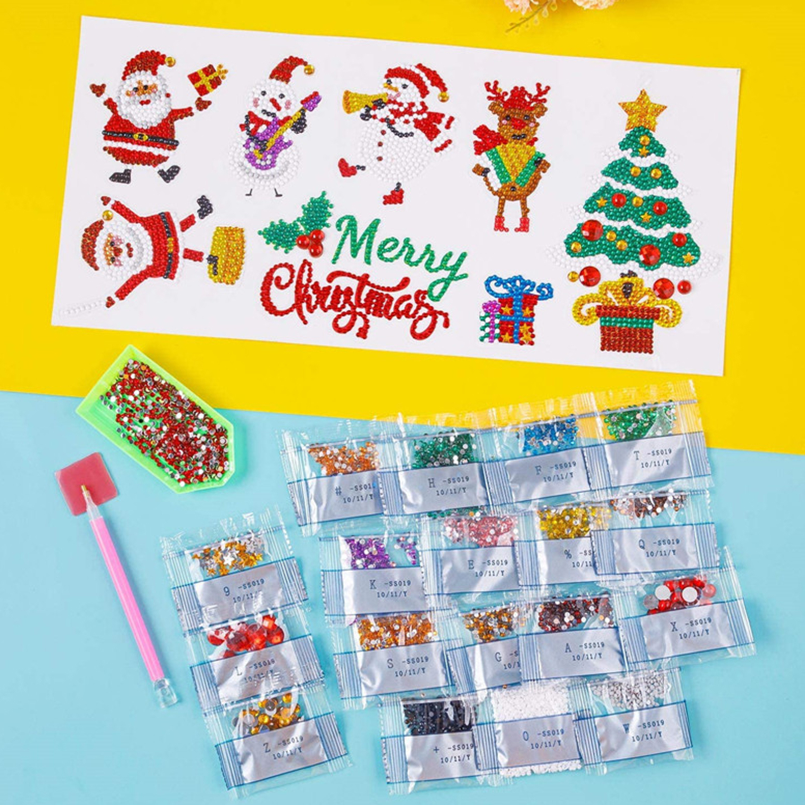 1 Set Diamond Painting Xmas Theme DIY Resin Practical Widely Applied Diamond Painting Kit for Home. 