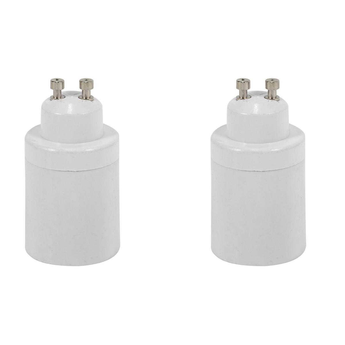 2X GU10 to E26/E27 Adapter GU10 Bayonet Base to E26/E27 Edison Screw Bulb Socket Adapter Converter