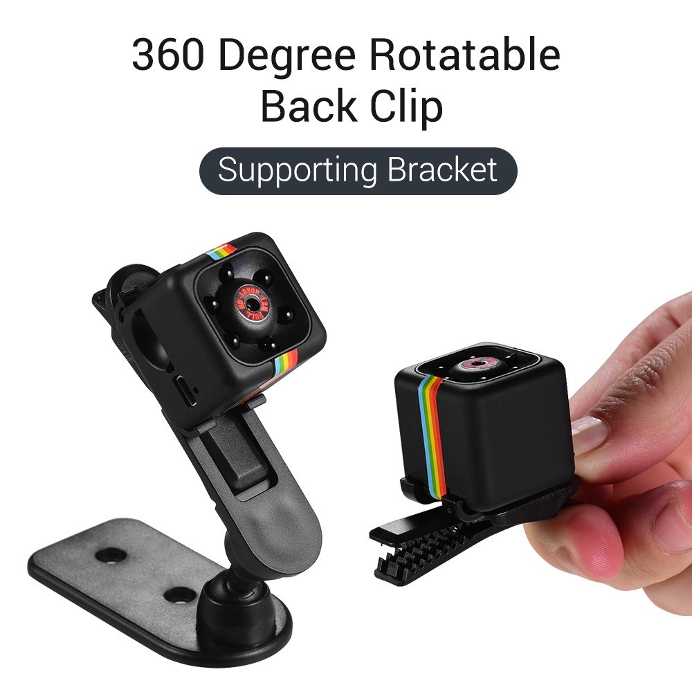 Mini Cube Camera 1080P Video 120? Wide Angle 32GB Extended Memory Built-in Battery - black. 