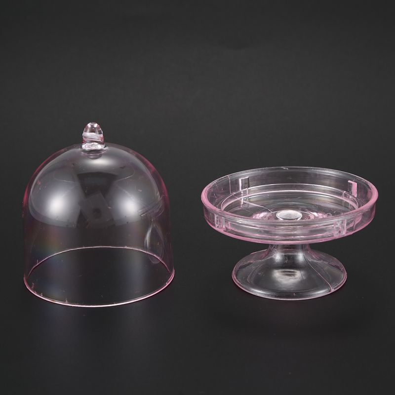 12x Mini Cake Stand Cupcake Box Wedding Party Plastic Candy Transparent