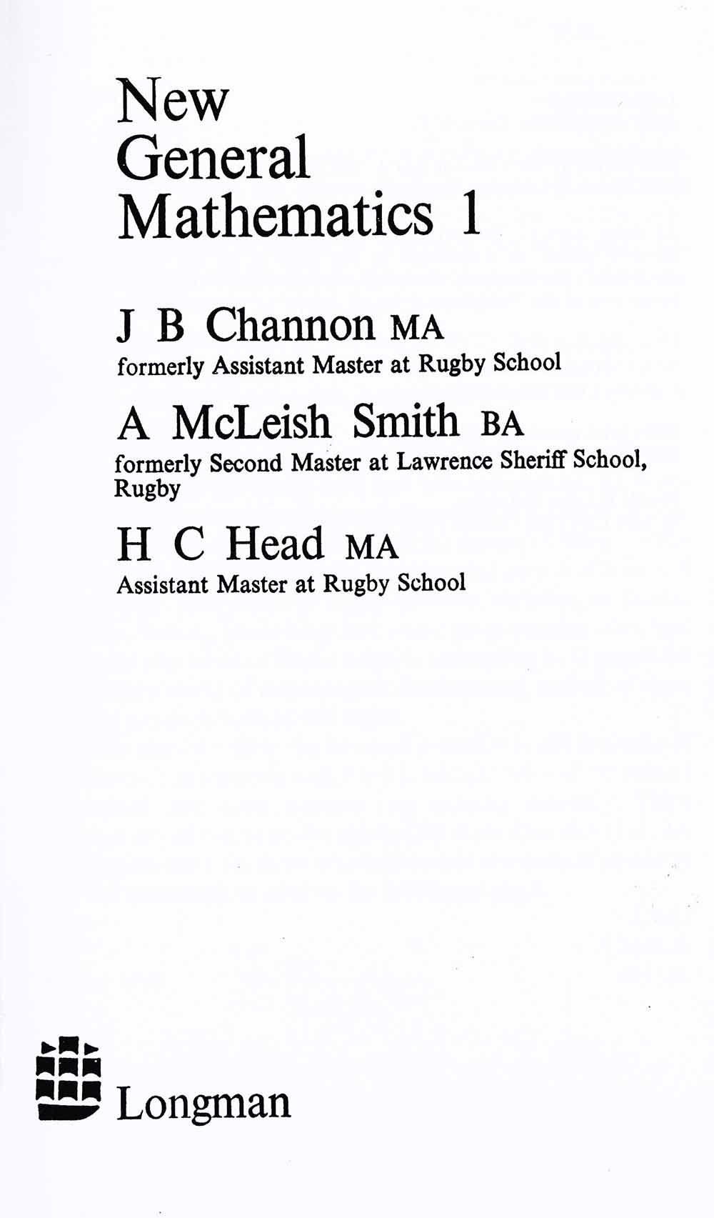 New General Mathematics 1. 
