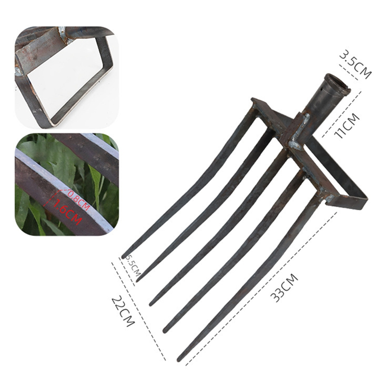Gardening Pitchfork, Metal Large Fork Gardening Tool with 5 Gardening Claws for Compost, Horses, Hay Mulching Fork. 