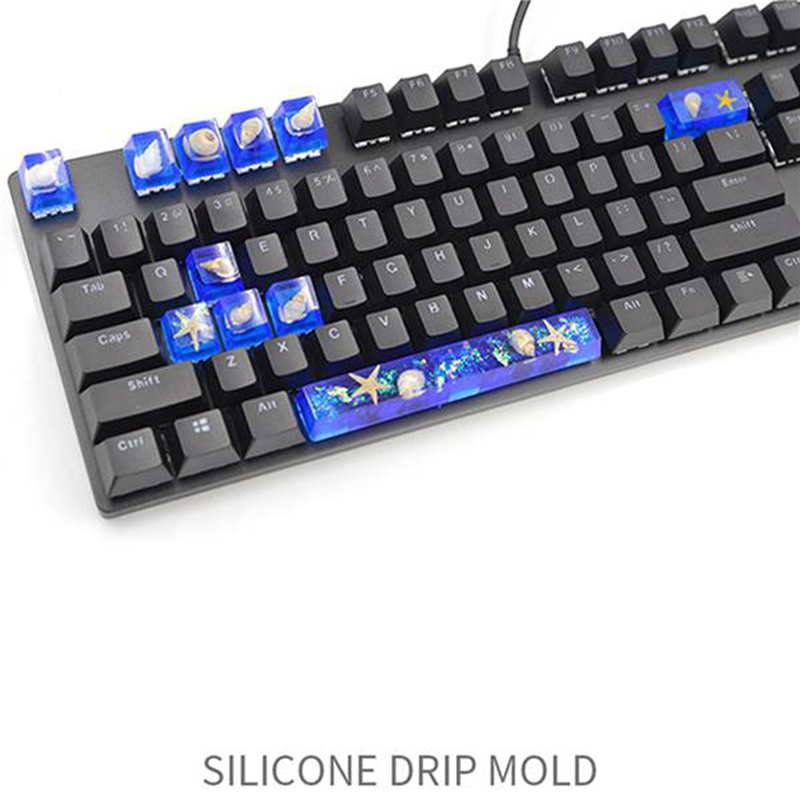 TWEXQNY 2X Keycap Molds Silicone Kit,Handmade Crystal Resin Molds for Key Caps of Gaming Keyboards Mechanical with Key Puller. 