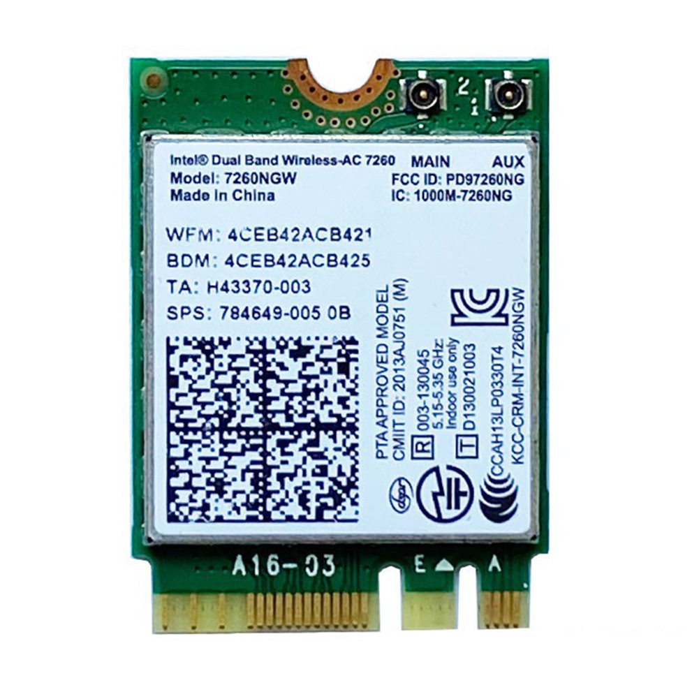 Intel 7260 ngw 1200Mbps Bluetooth 4.2 WiFi Wireless Network Card NGFF M.2 Wifi Dongle 802.11AC Dual Band 2.4G 5G For Laptop Intel 7260 7260NGW. 
