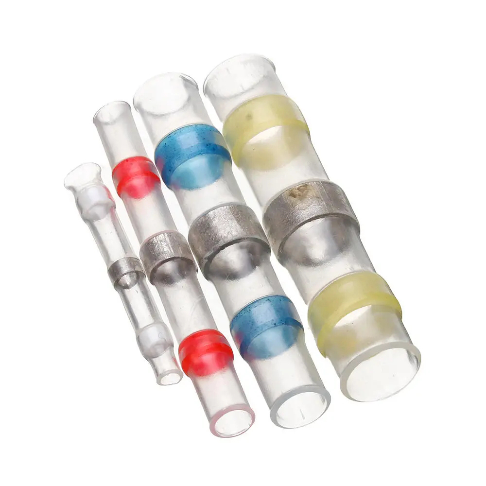 250PCS/Box Waterproof Heat Shrink Tube Assorted Solder Seal Sleeve Wire Connectors Shrinkage Tubing Butt Terminal Connector with Storage Case for DIY (2:1 Shrink Ratio). 