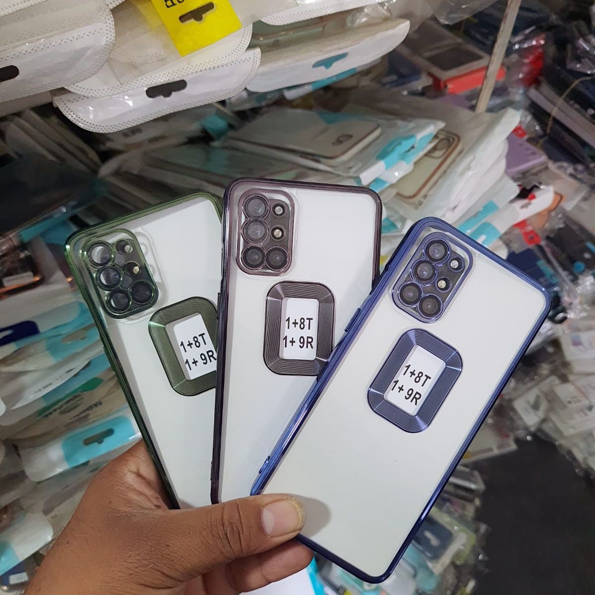 For OnePlus 9R Solid Color Plating Phone Case Fashion Oneplus Logo Pattern TPU Silicone Anti-fall Back Cover