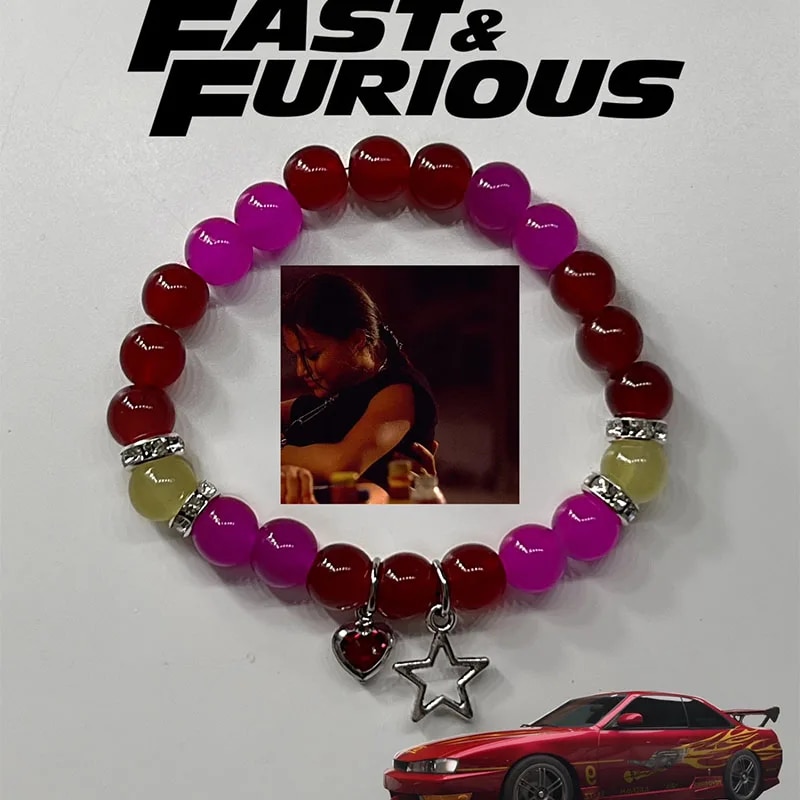 Handmade fast furious matching bracelets Suki Brian Gift Y2k Couple. 