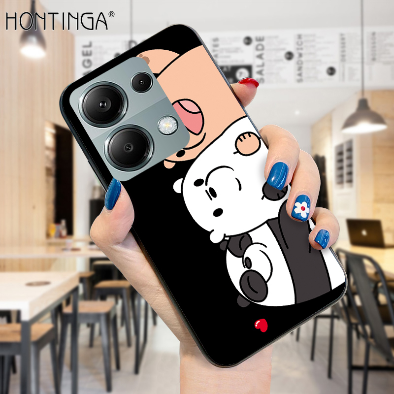 Hontinga for Redmi Note 13 Pro 4G Back Cover Cute Cartoon Anime Bears Case Soft Silicone TPU Phone Cover