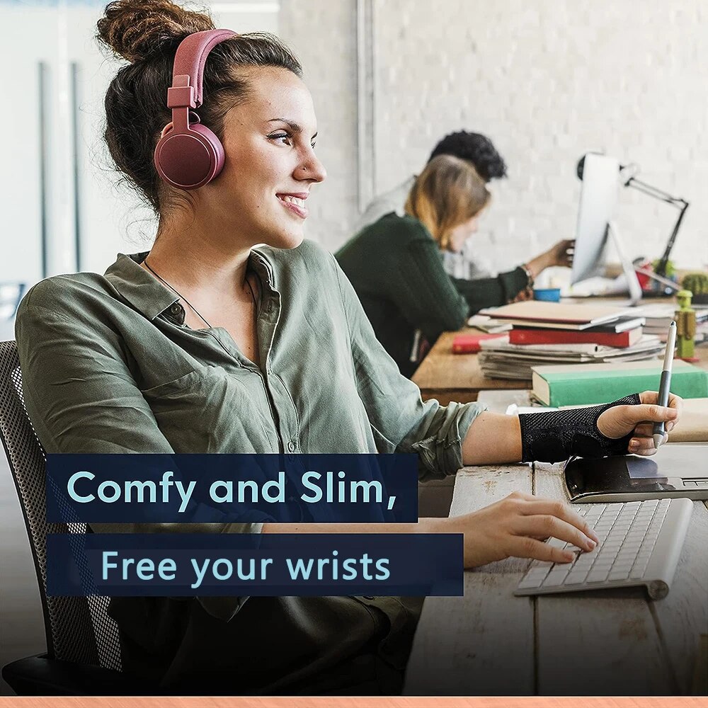 Copper Compression Wrist Brace - Copper Infused Adjustable Wrist Support Splint for Men And Women 1Pair LEFT. 