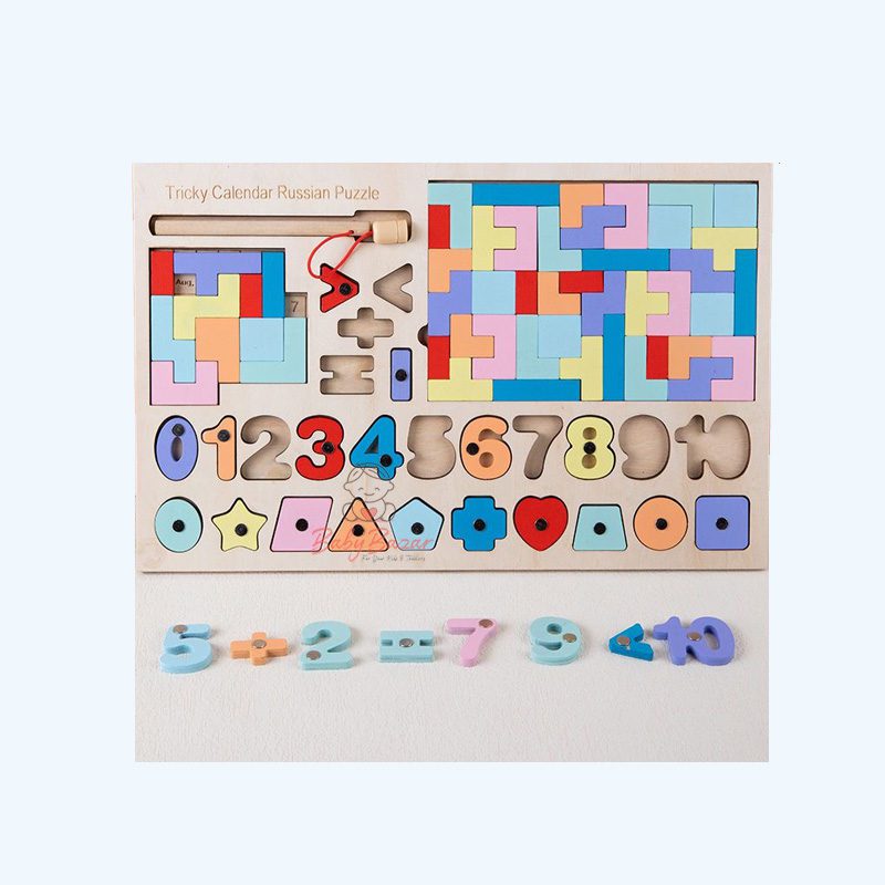 Wooden Multifunctional Tetris 3 in 1 Brain Development Toys