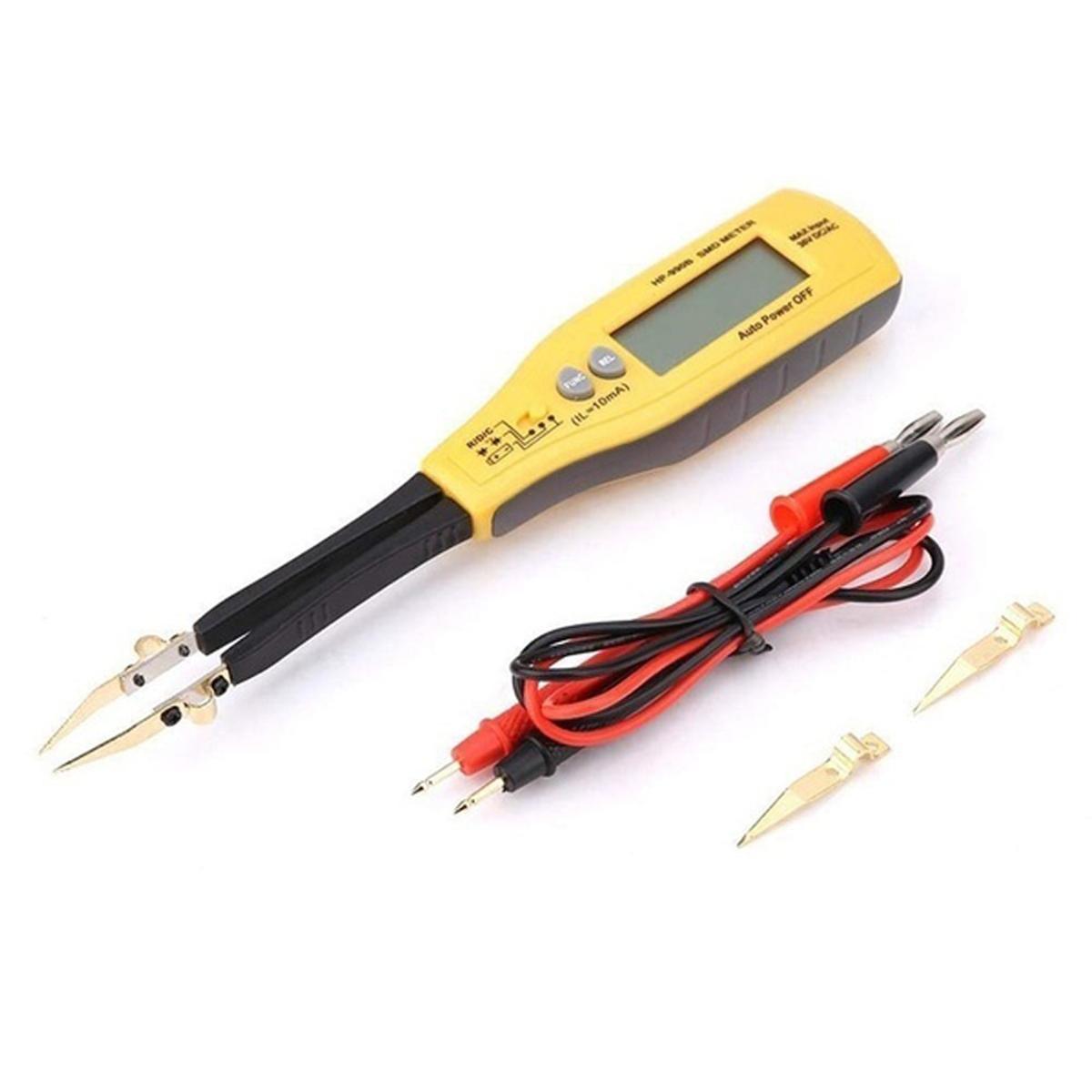 HP-990C Digital Capacitance Meter SMD Tester for Diode Capacitance Resistance Tweezers Meter  Tester with Spare Test Pin