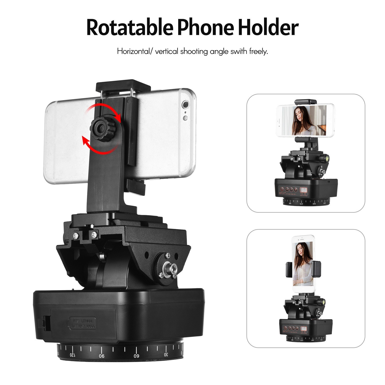 ZIFON YT 000 2.4G Wireless Control Automatic Tripod Head 360 Degree Rotatable Motorized Panoramic Head. 