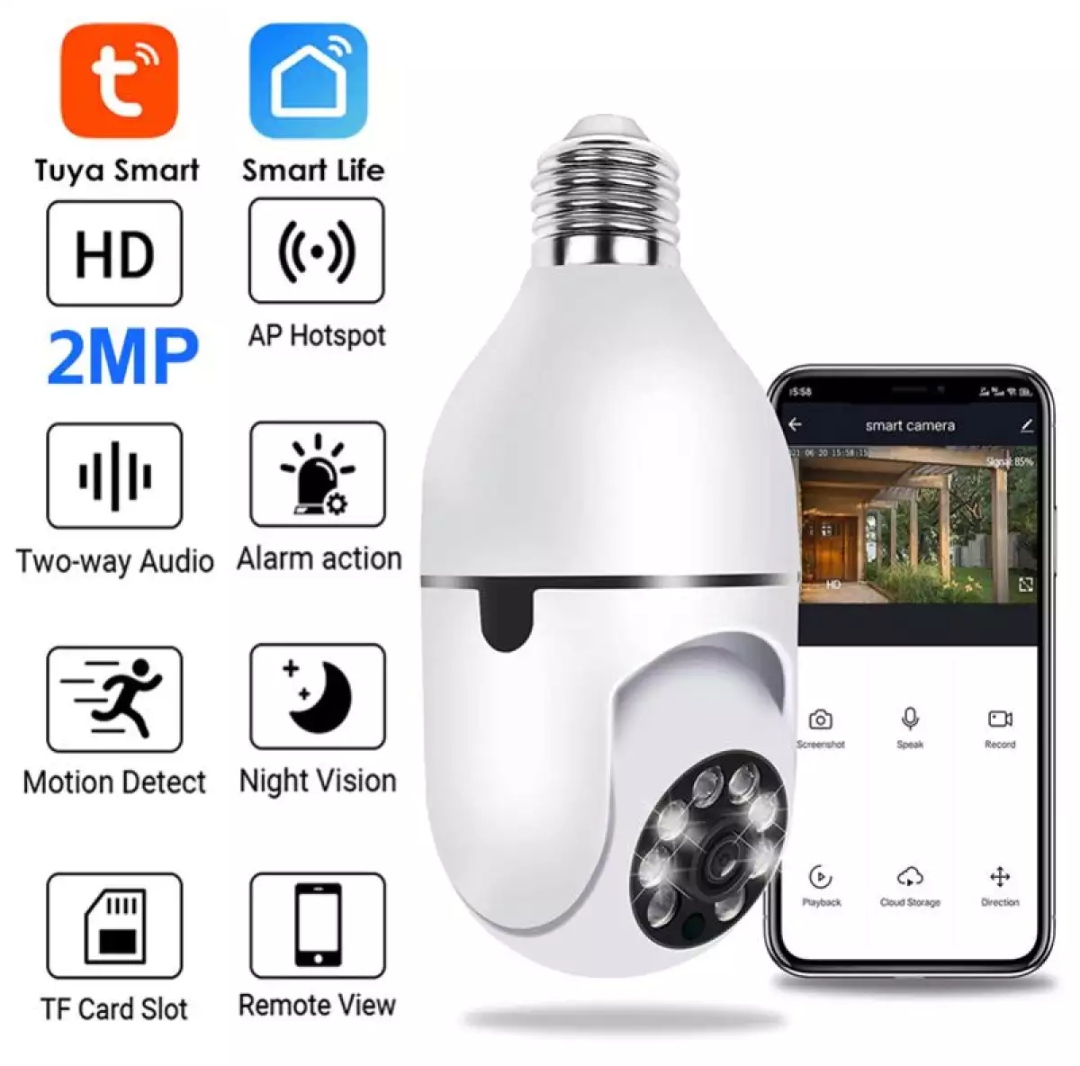 Champion V380 Bulb IP Camera 360 ° PTZ Bulb IP Camera 1080 HD WIFI IP Security Camera. 