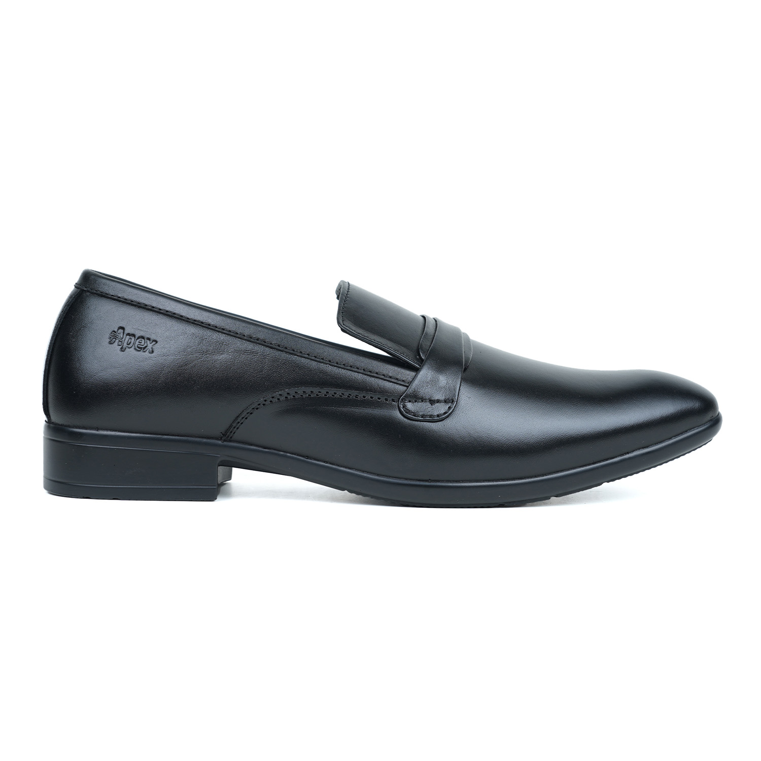 Apex Black Leather Dress Shoe For Men. 
