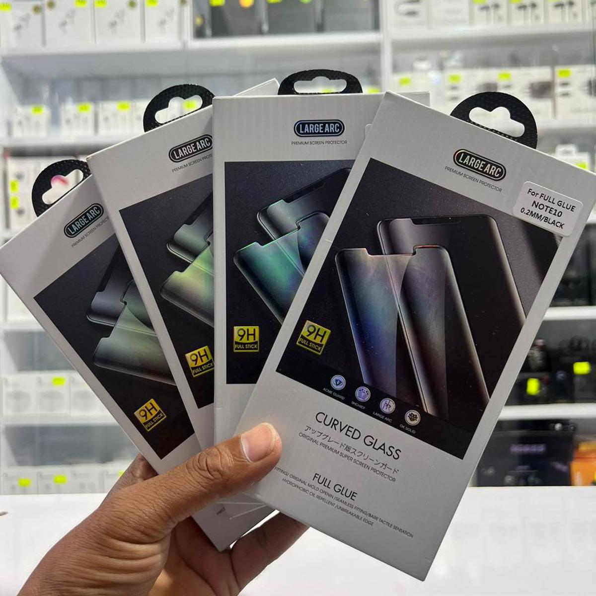large arc Full Glue Curved Edge Anti Shatter Tempered Glass Screen Protector