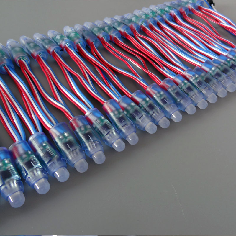 50Pcs WS2811 LED Pixel Light String Advertising Pouring Waterproof Full Color Perforated Light 12mm DC 5V. 