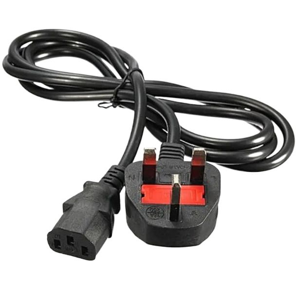 Power Cable Cord 2 Meter Replacement Power Cable IEC Computer Mains Power Cable Cord India Plug 3 pin Power Supply Cable for Desktop PC, Monitor, TV, SMPS, Induction, and Printer - Black. 
