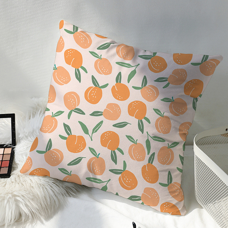 New fruit pattern pillowcase super soft pillowcase square animal pillowcase ins sofa office pillowcase
