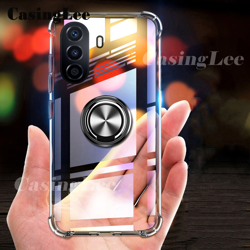 For Huawei Nova Y71 Case Soft Clear Transparent Protector Shockproof Car Holder Ring Back Cover Huawei Nova Y71 Phone case