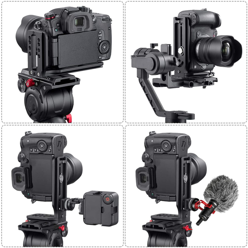 3X DSLR Camera L Bracket Vertical Horizontal Switching Tripod Quick Release Plate for. 