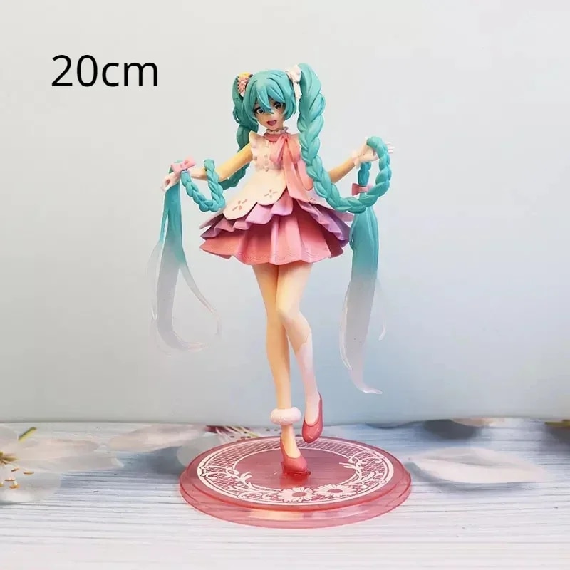 Anime Figure Collection: Hatsune Miku Statue Figurines and Case Widget. 