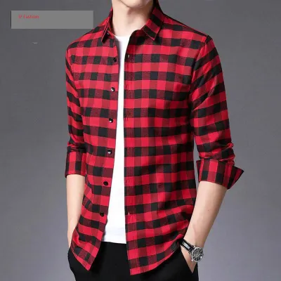 red color check shirt