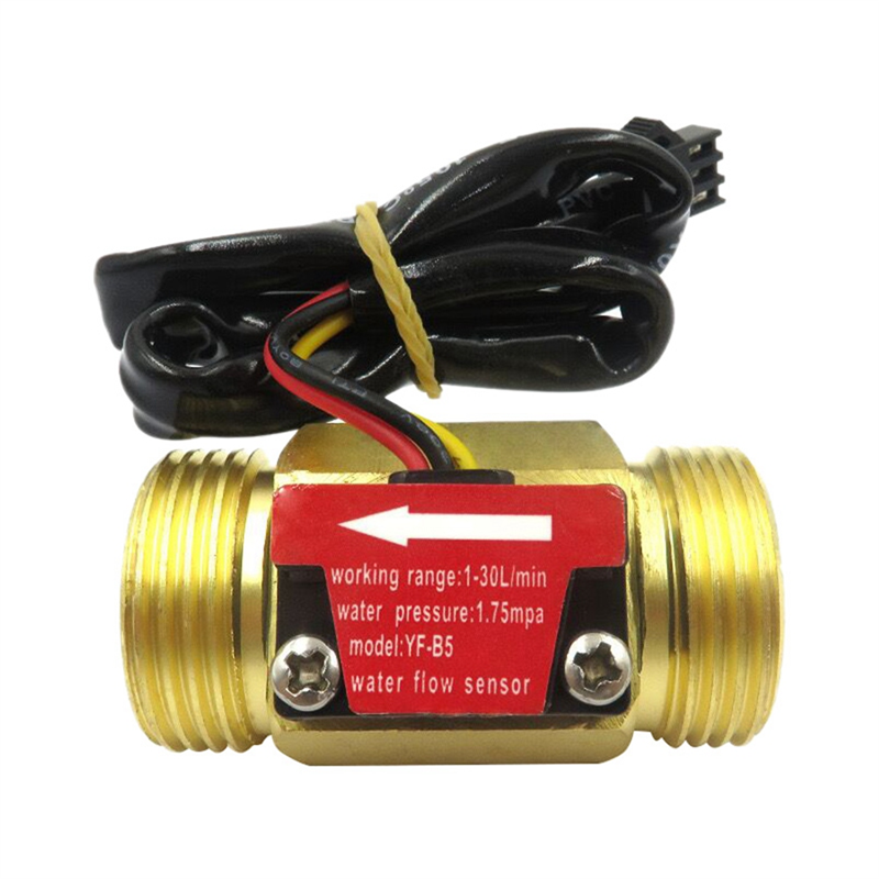DN20 G3/4Inch Water Flow Sensor Switch DC5-18V 1-30L/Min Flow Meter for Industrial Control Liquid Circulating Replacement Spare Parts Accessories