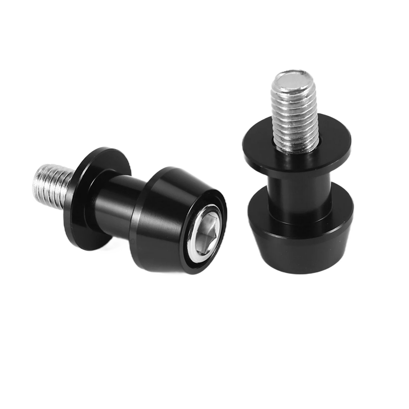 2X Motorcycle CNC Swingarm Swing Arm Spool Sliders Stand Bobbins 10mm for 250 ER6 Z 250 ER6F - Black