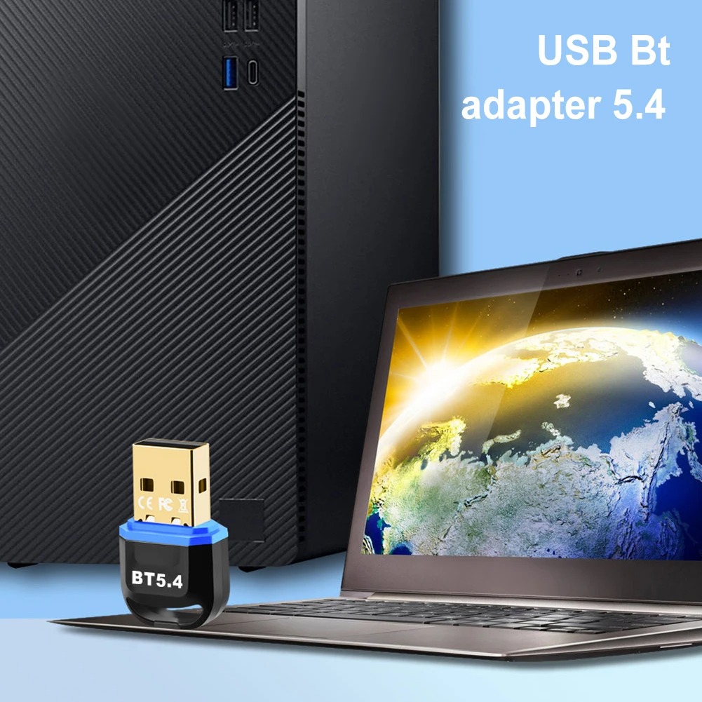 USB Bluetooth 5.4 Adapter WIreless Transmitter Receiver Dongle Audio Receiver Bluetooth 5.3 Adapter For Win8.1/10/11 Driver Free. 