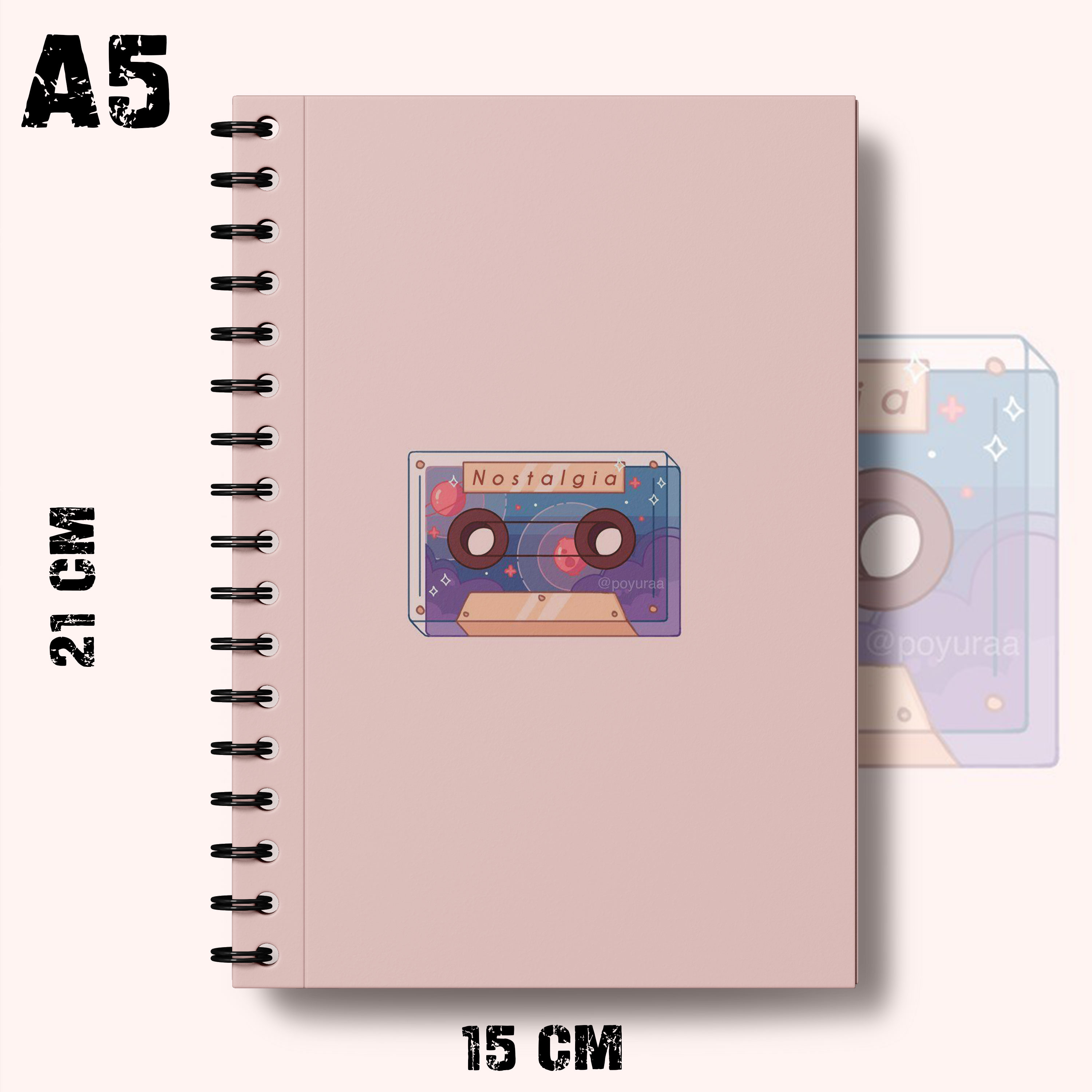Notebook Aesthetic Design Flower Music Moon Astronaut Walking Design Writing Journal Pad K293 K296 A5. 