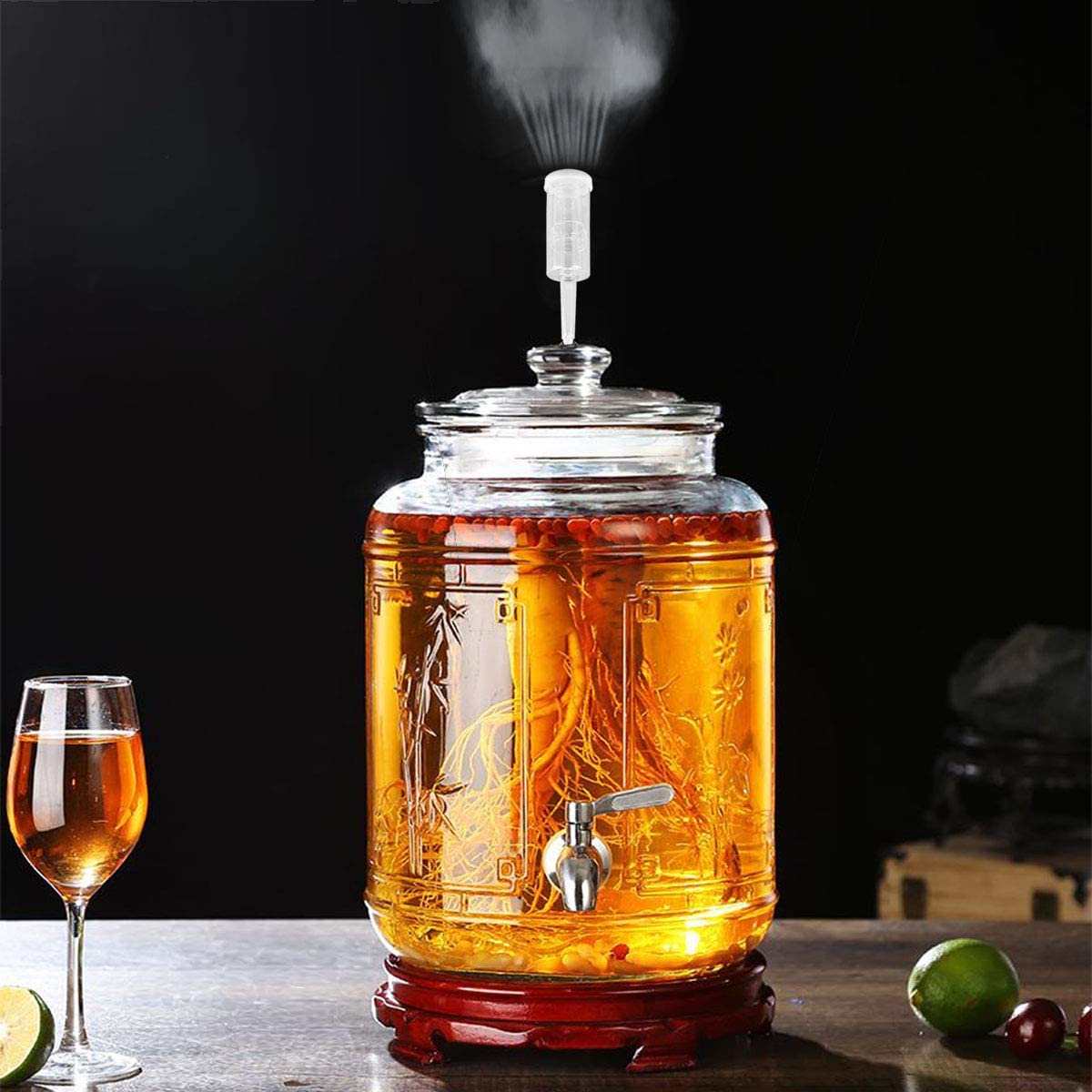 Fermentation Lids Kit,Airlock for Fermentation Air Locks with Black Grommets Airlock Bubble for Beer and Wine,Mason Jar. 
