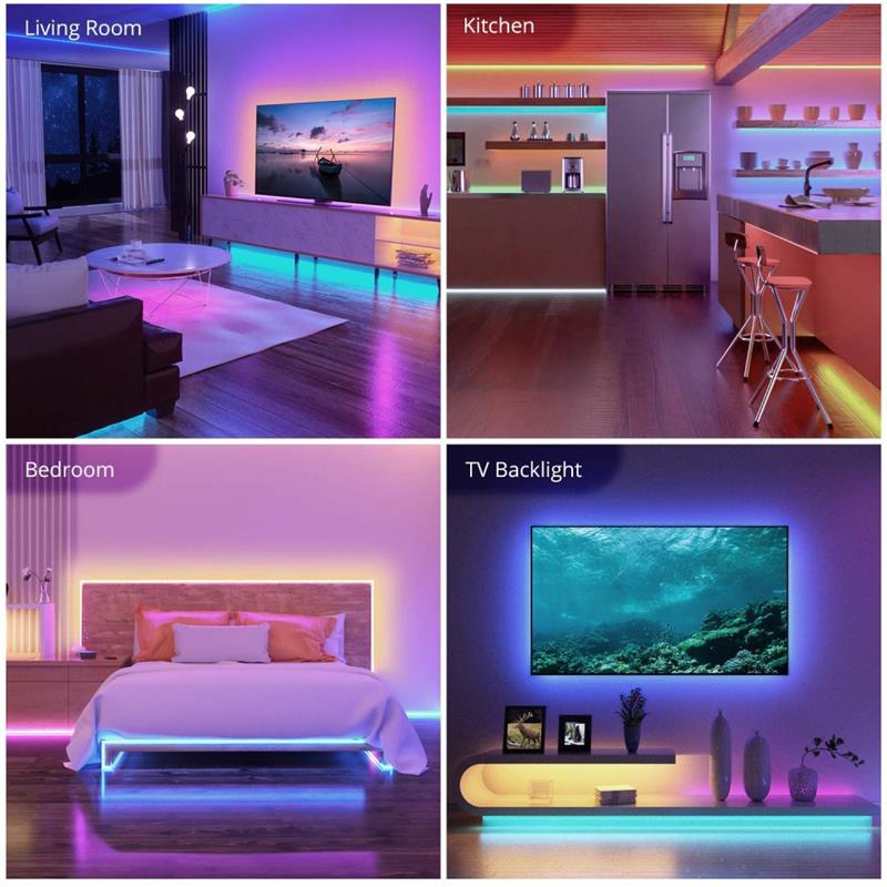 USB 5V LED Strip Lights RGB Music Sync Flexible Tape IR Remote Control Ribbon For Holiday Room TV PC Monitor Backlight Decor. 