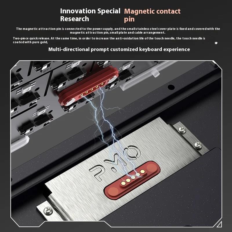 PMO WAVE75 Mechanical Keyboard Tri-Mode Wireless Bluetooth ARGB QMK VIA Aluminium Alloy Customized PC Gaming Office Keyboard. 